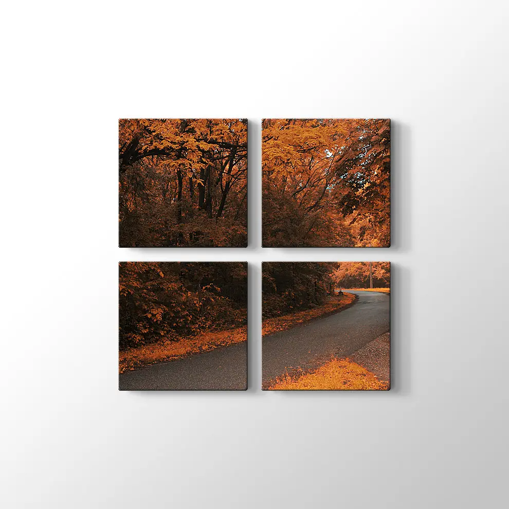 Sonbahar Orman Yolu Kanvas Tablo