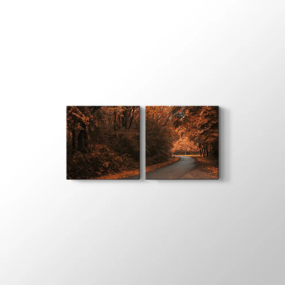 Sonbahar Orman Yolu Kanvas Tablo