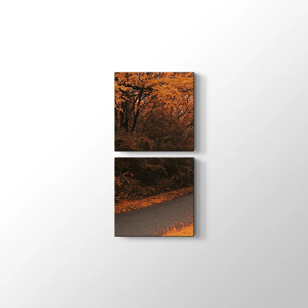 Sonbahar Orman Yolu Kanvas Tablo