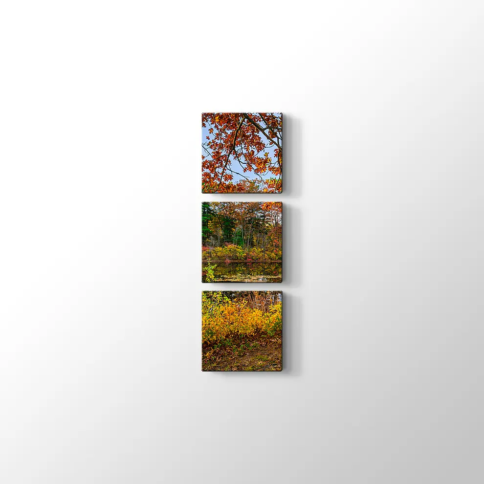 Orman Gölünde Sonbahar Kanvas Tablo
