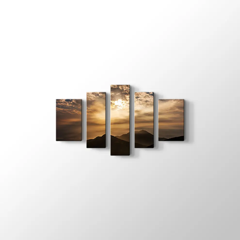 Uçan Bulutlarla Gün Batımı Kanvas Tablo