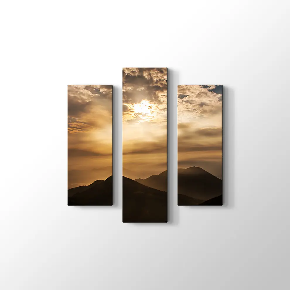 Uçan Bulutlarla Gün Batımı Kanvas Tablo