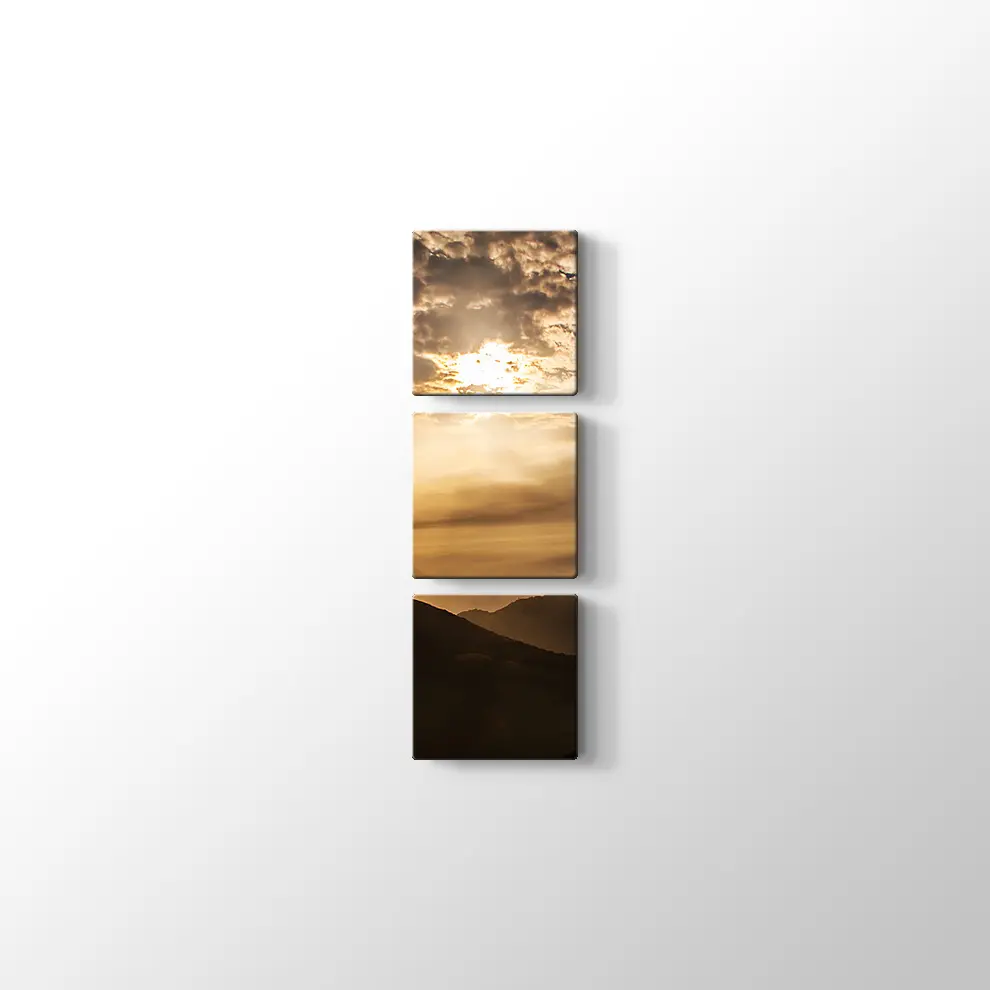 Uçan Bulutlarla Gün Batımı Kanvas Tablo