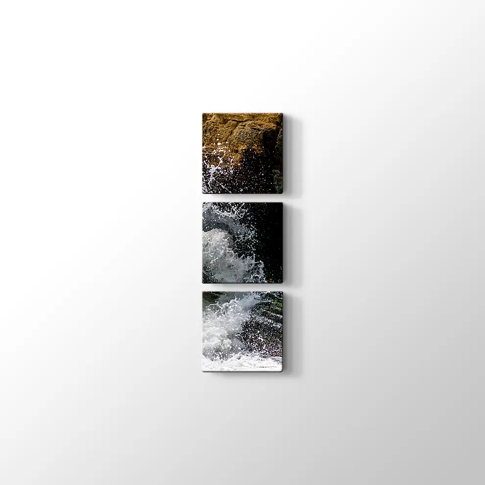 Kayalara Vuran Dalgalar Kanvas Tablo