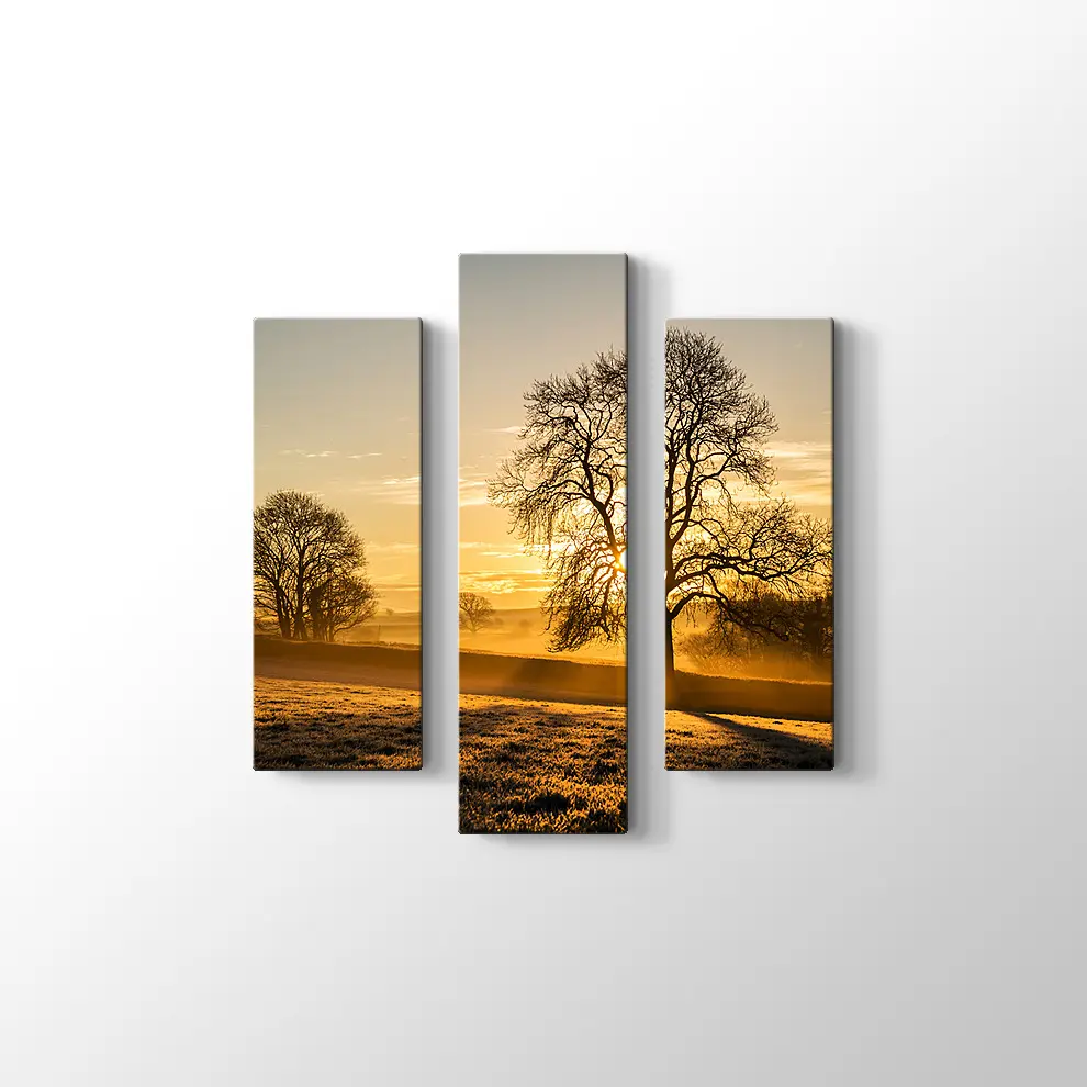 Issız Dağda Günbatımı Kanvas Tablo