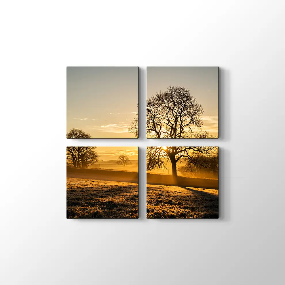 Issız Dağda Günbatımı Kanvas Tablo