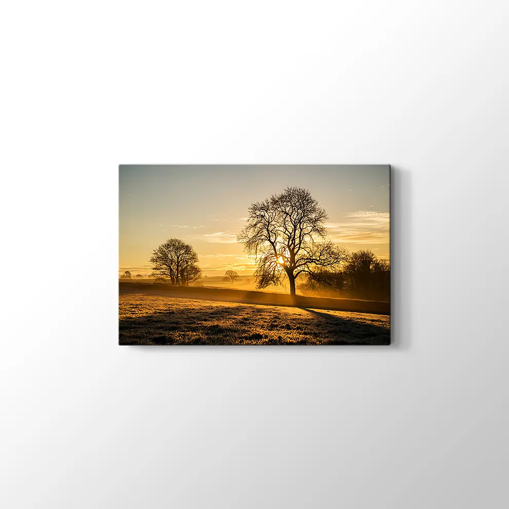 Issız Dağda Günbatımı Kanvas Tablo