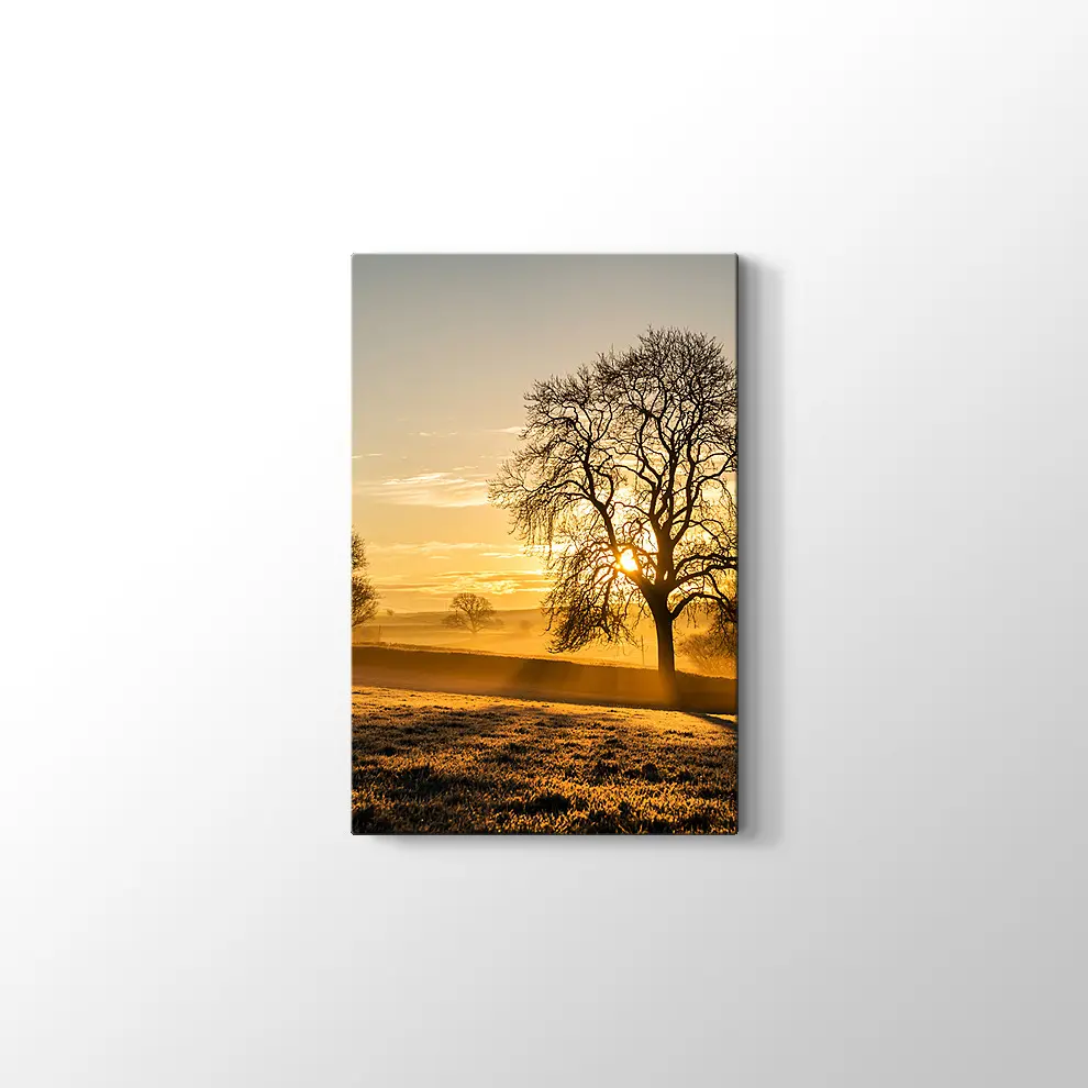 Issız Dağda Günbatımı Kanvas Tablo