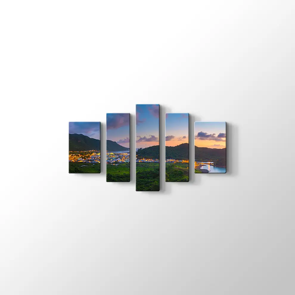 Hong Kong Balıkçı Köyü Kanvas Tablo