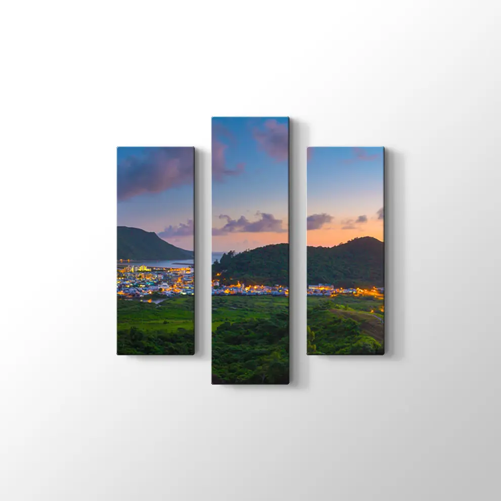 Hong Kong Balıkçı Köyü Kanvas Tablo