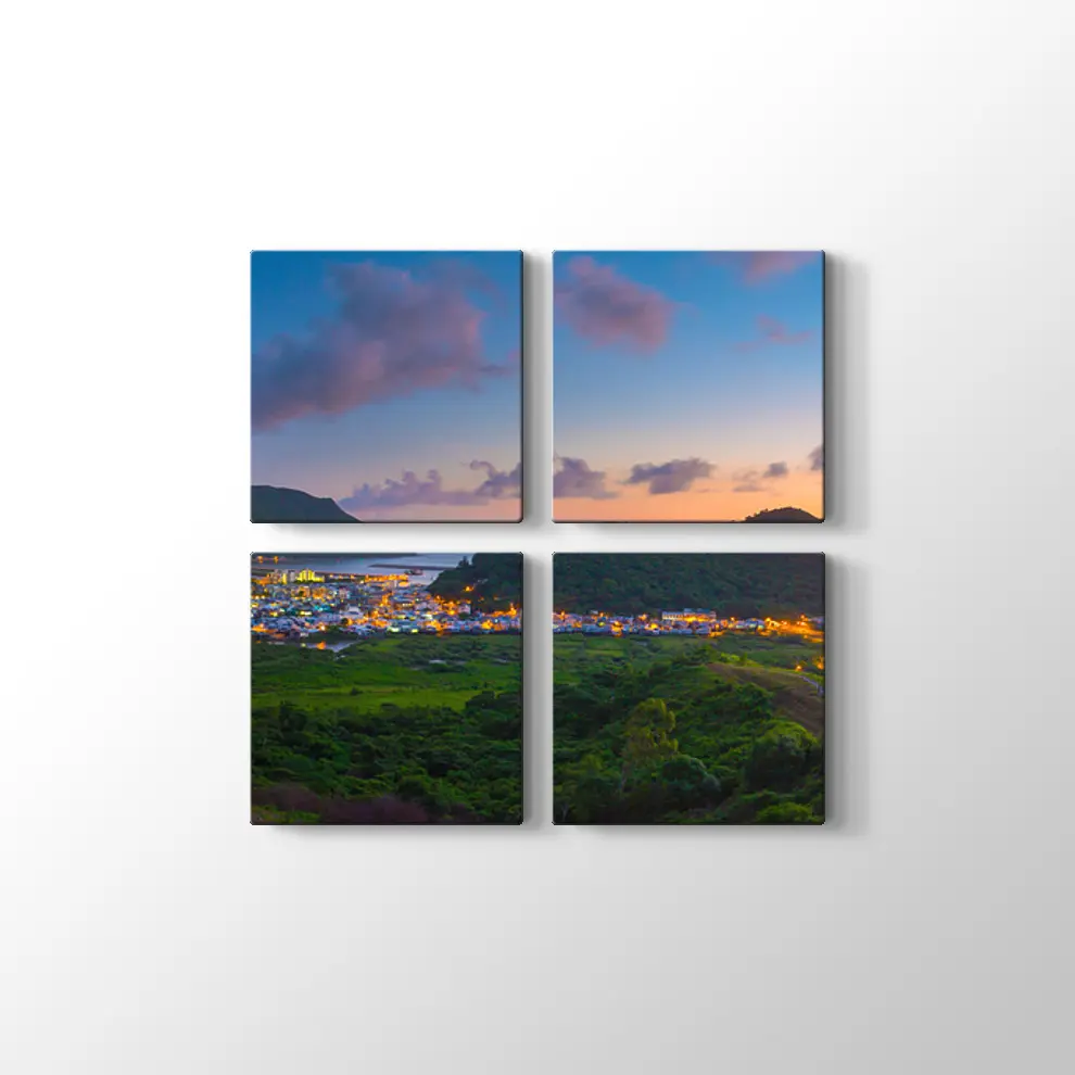 Hong Kong Balıkçı Köyü Kanvas Tablo