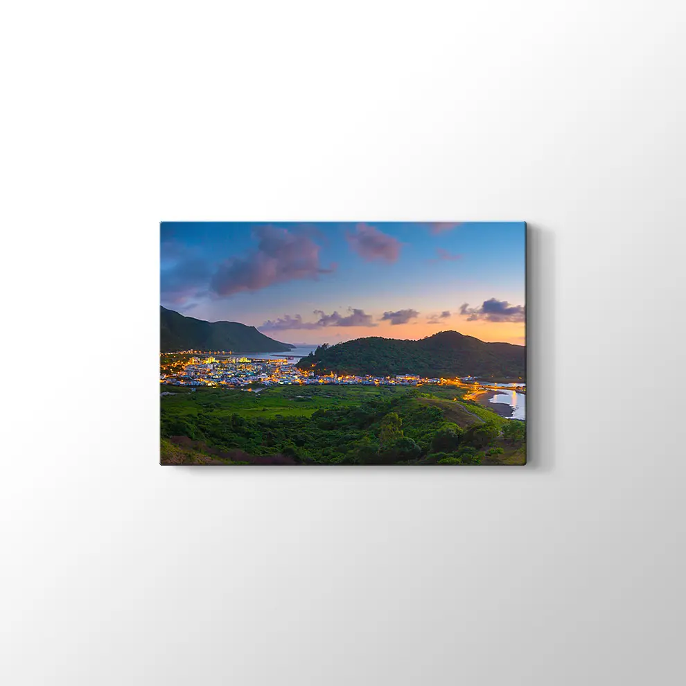 Hong Kong Balıkçı Köyü Kanvas Tablo