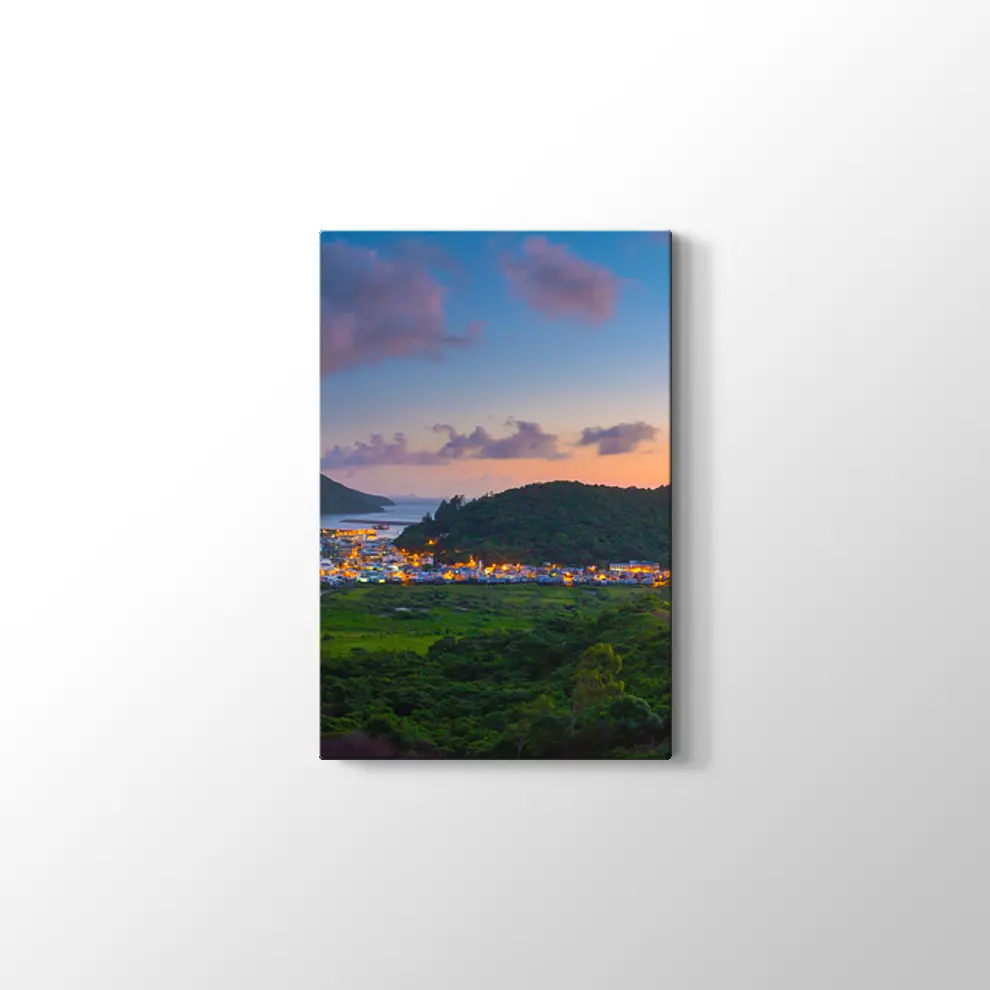 Hong Kong Balıkçı Köyü Kanvas Tablo