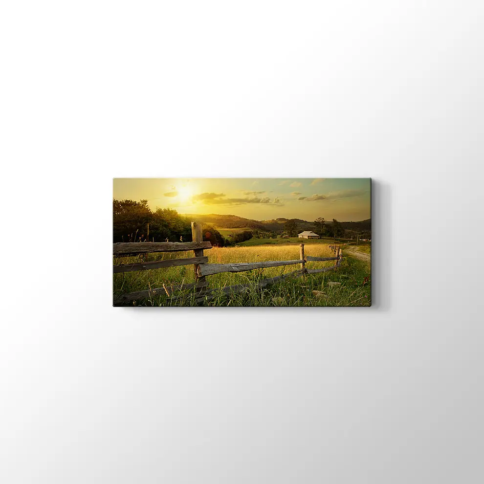 Günbatımı Çiftlik Kanvas Tablo
