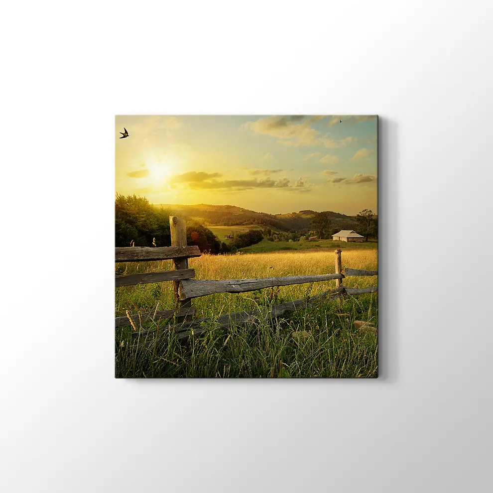 Günbatımı Çiftlik Kanvas Tablo