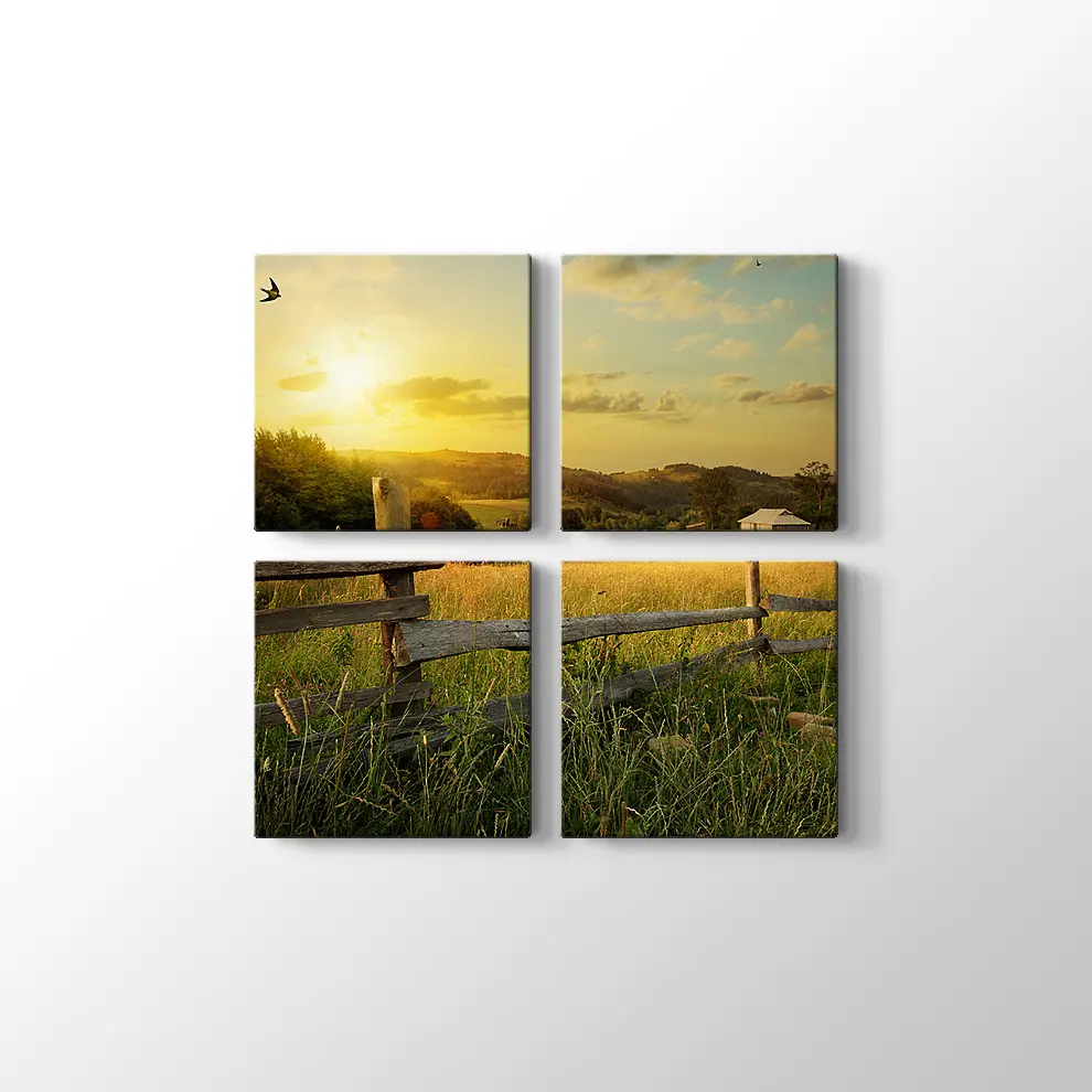 Günbatımı Çiftlik Kanvas Tablo