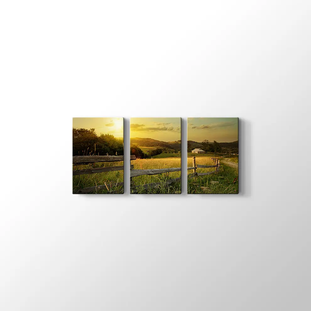 Günbatımı Çiftlik Kanvas Tablo