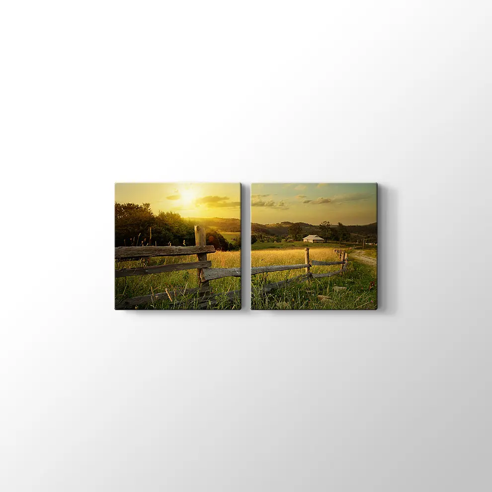 Günbatımı Çiftlik Kanvas Tablo