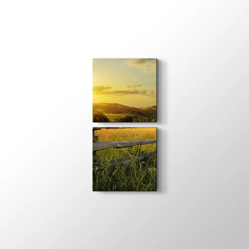 Günbatımı Çiftlik Kanvas Tablo
