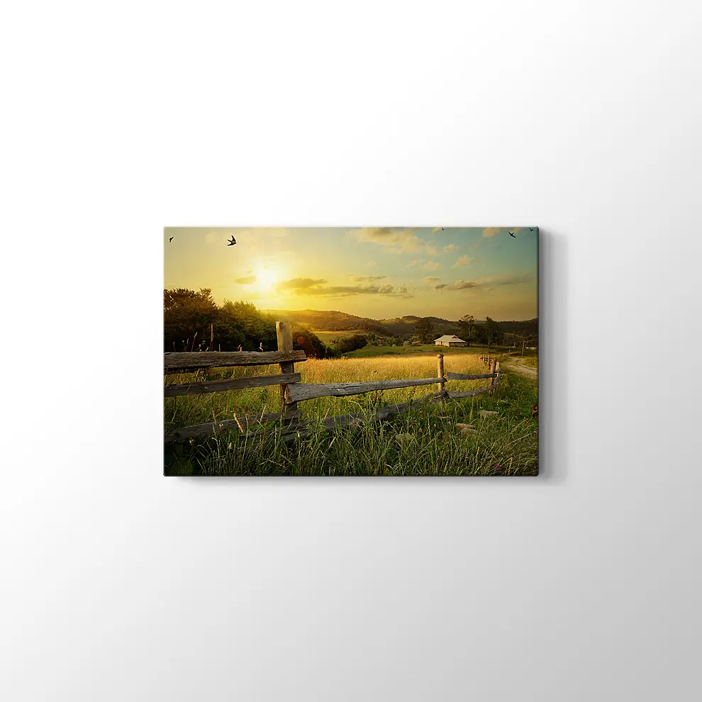 Günbatımı Çiftlik Kanvas Tablo
