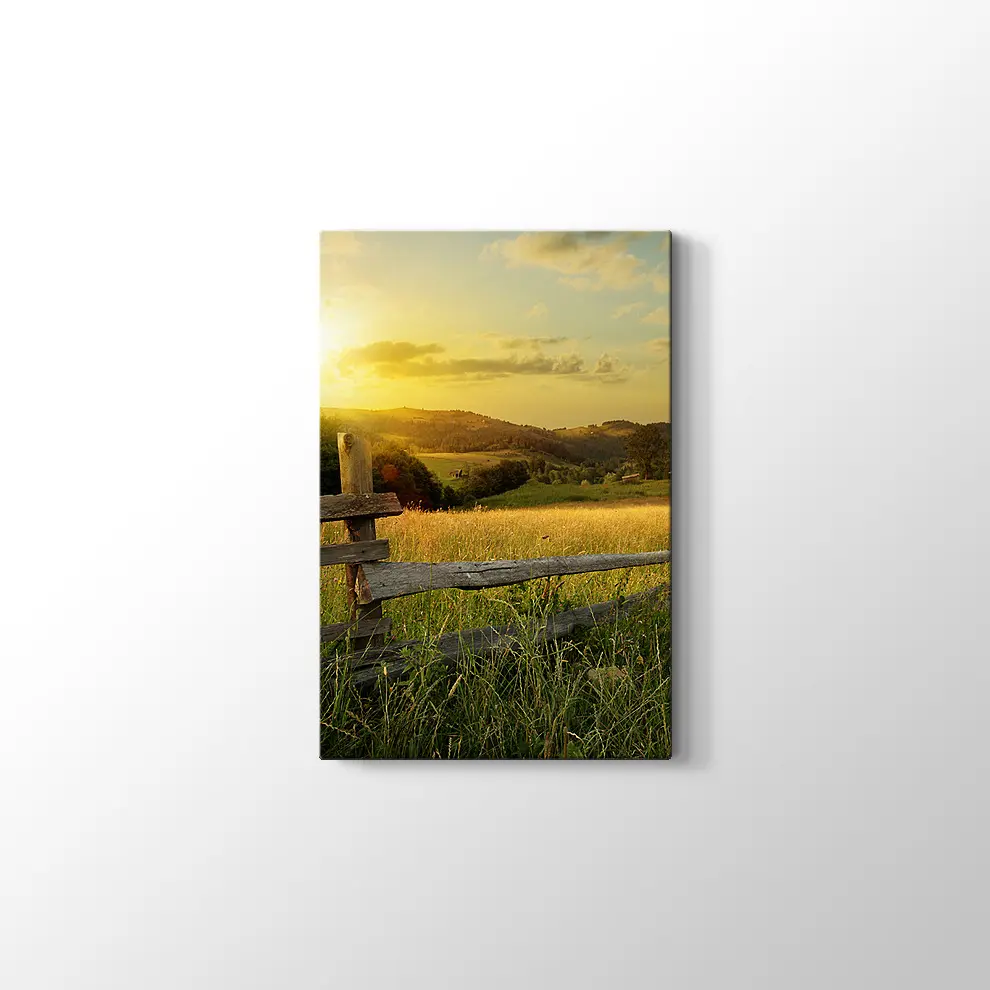 Günbatımı Çiftlik Kanvas Tablo