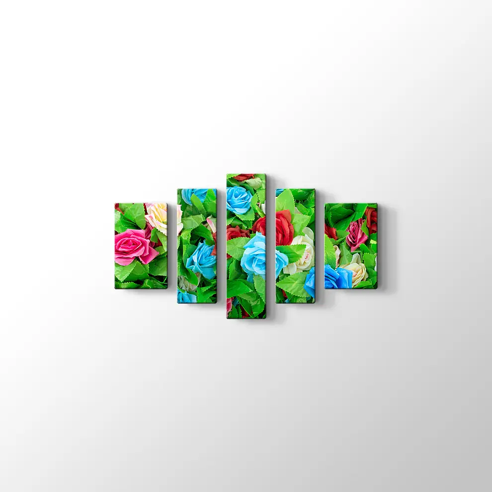 Renkli Güller Kanvas Tablo