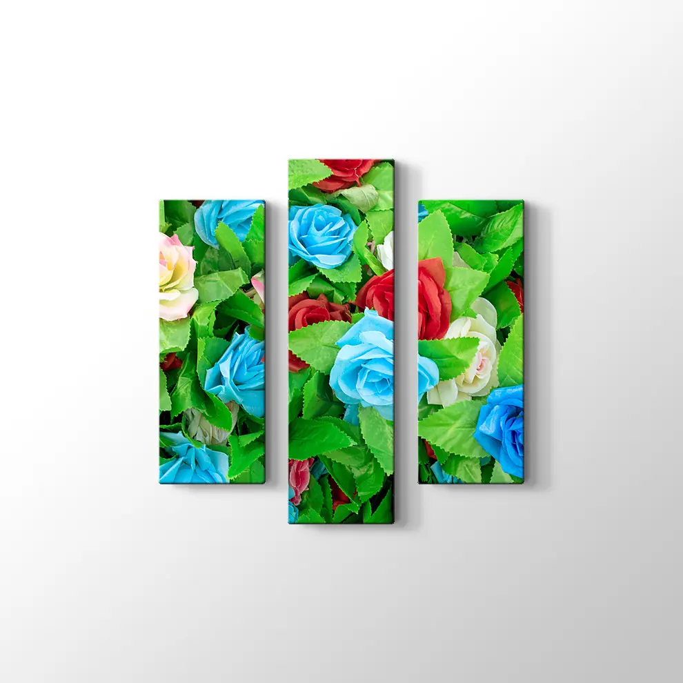 Renkli Güller Kanvas Tablo