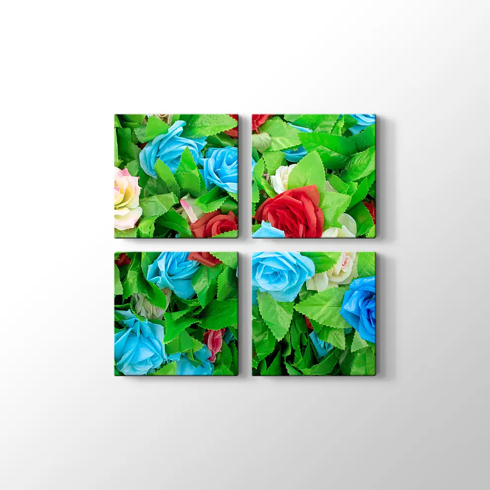Renkli Güller Kanvas Tablo