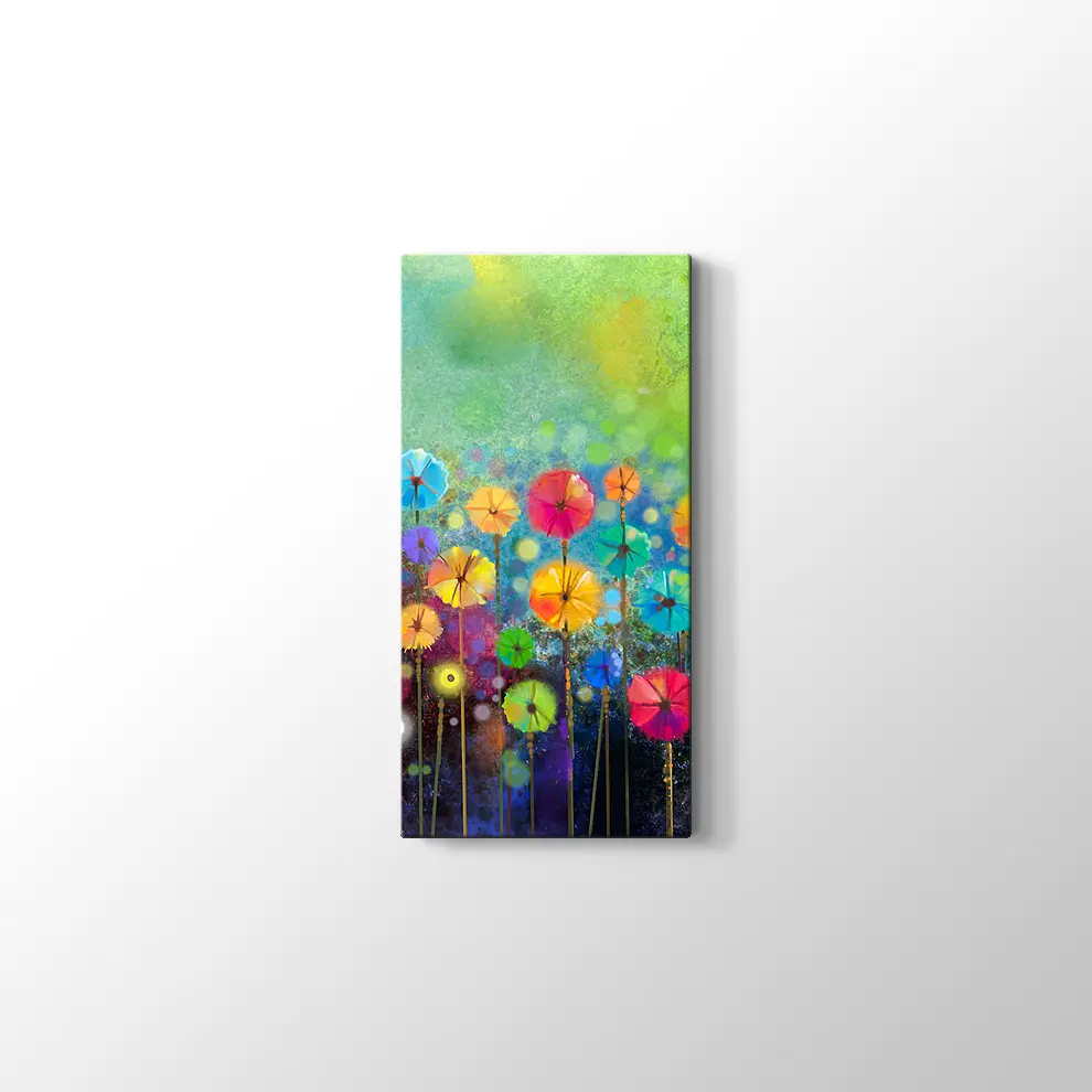 Suluboya Çiçek Kanvas Tablo