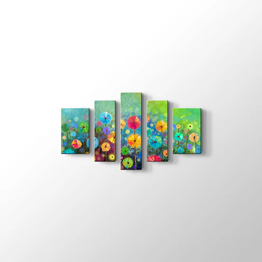 Suluboya Çiçek Kanvas Tablo
