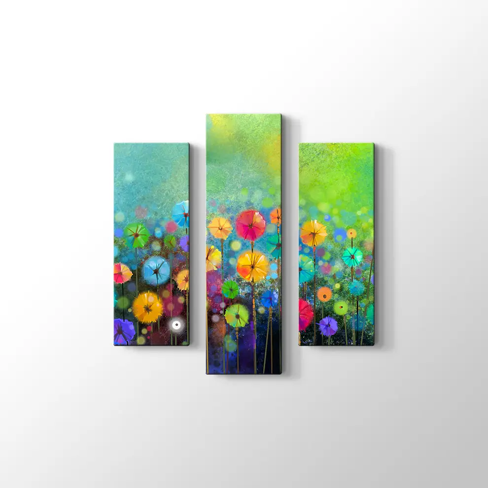 Suluboya Çiçek Kanvas Tablo