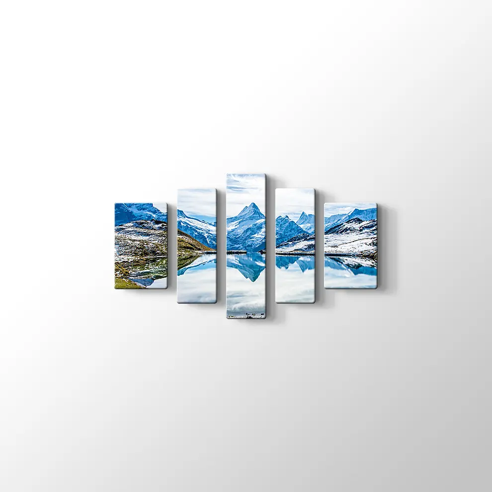 Grindelwald Dağ Gölü Kanvas Tablo