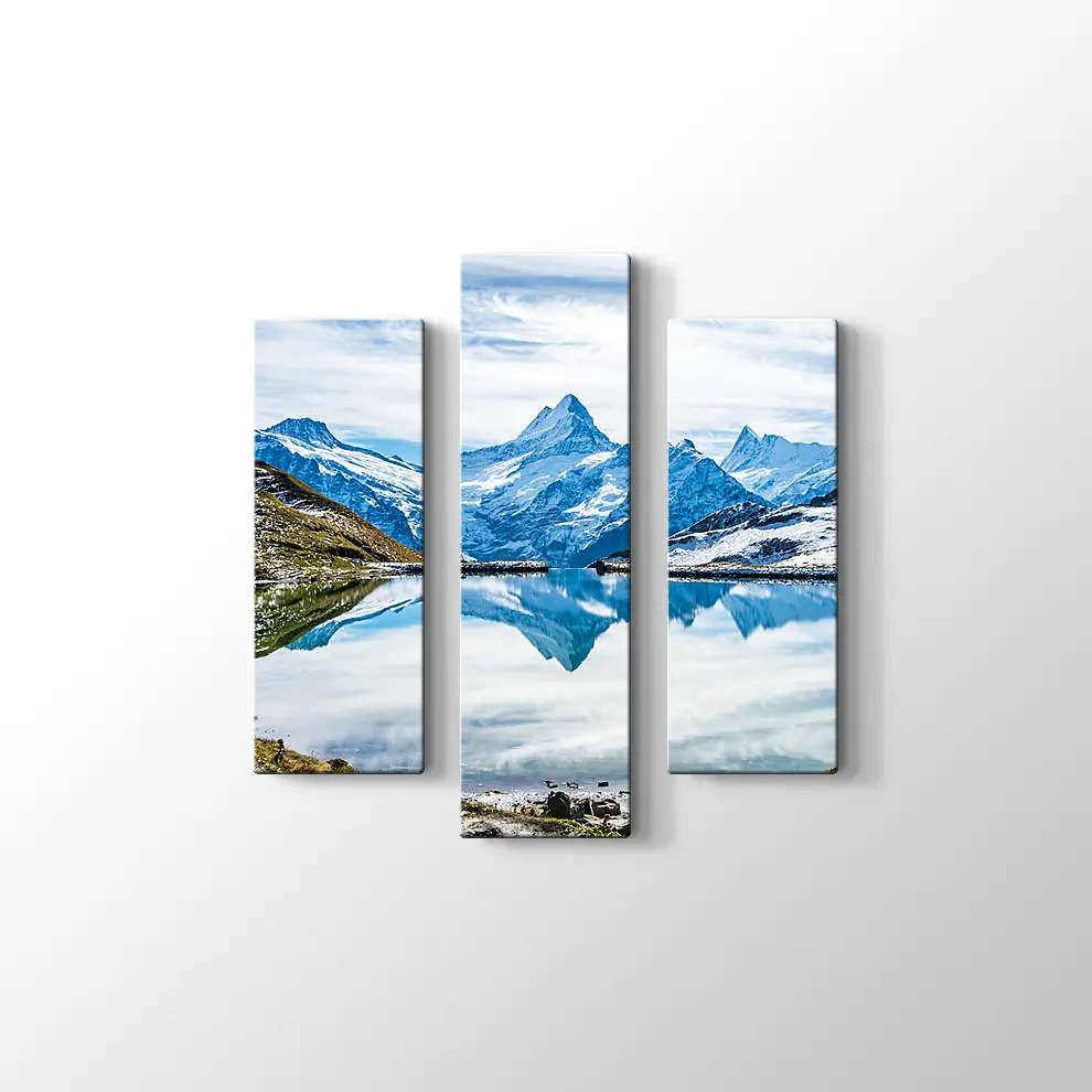 Grindelwald Dağ Gölü Kanvas Tablo