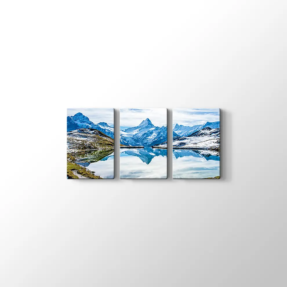 Grindelwald Dağ Gölü Kanvas Tablo