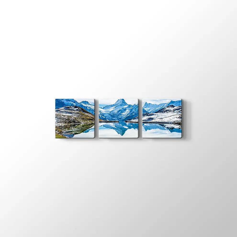Grindelwald Dağ Gölü Kanvas Tablo