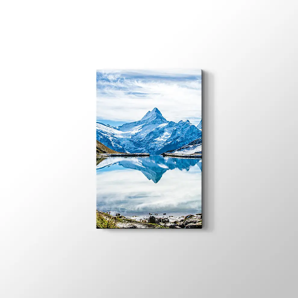 Grindelwald Dağ Gölü Kanvas Tablo