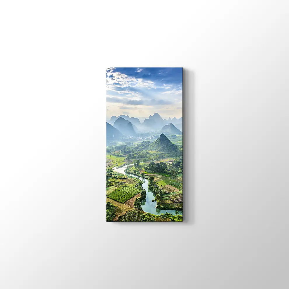 Li Nehri ve Karst Dağları Manzarası Kanvas Tablo