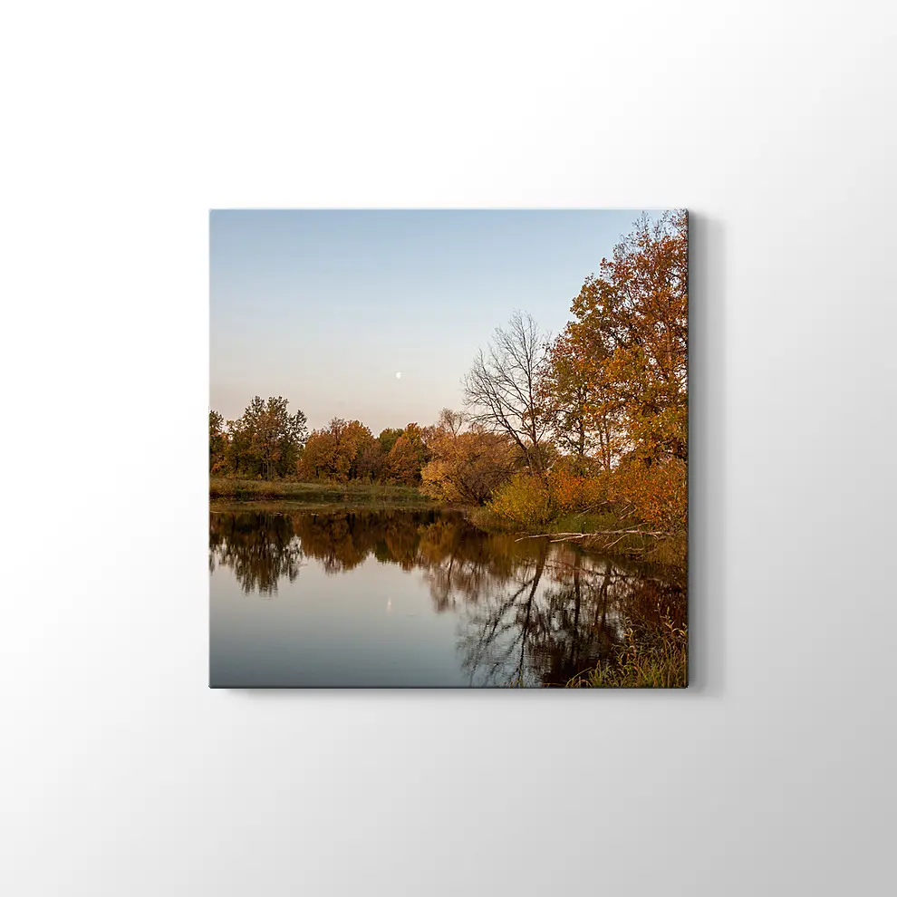 Göl ve Ağaçlar Kanvas Tablo