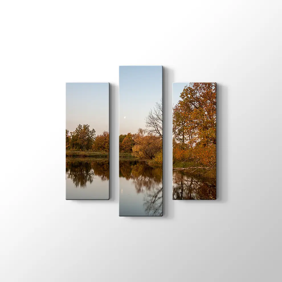 Göl ve Ağaçlar Kanvas Tablo