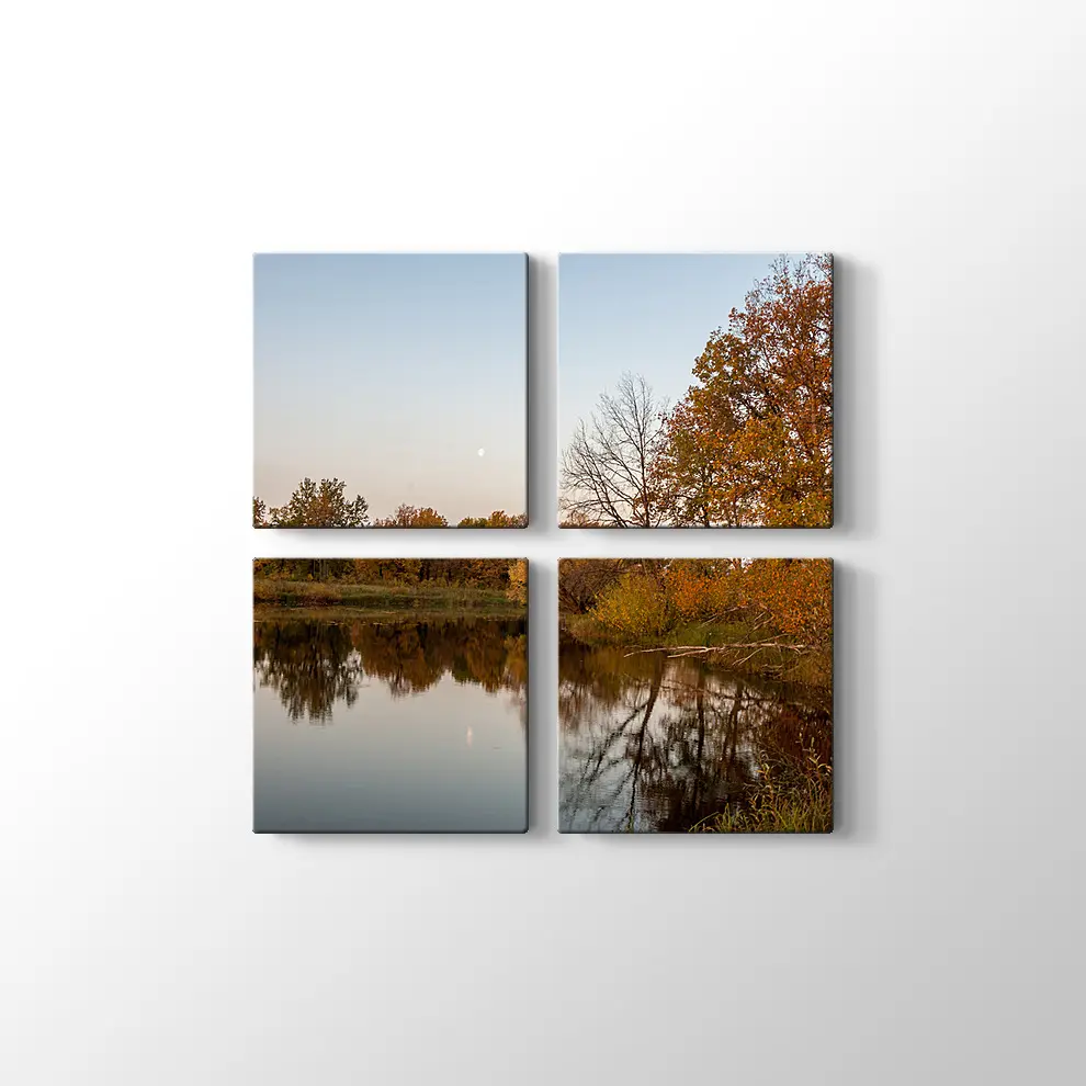 Göl ve Ağaçlar Kanvas Tablo