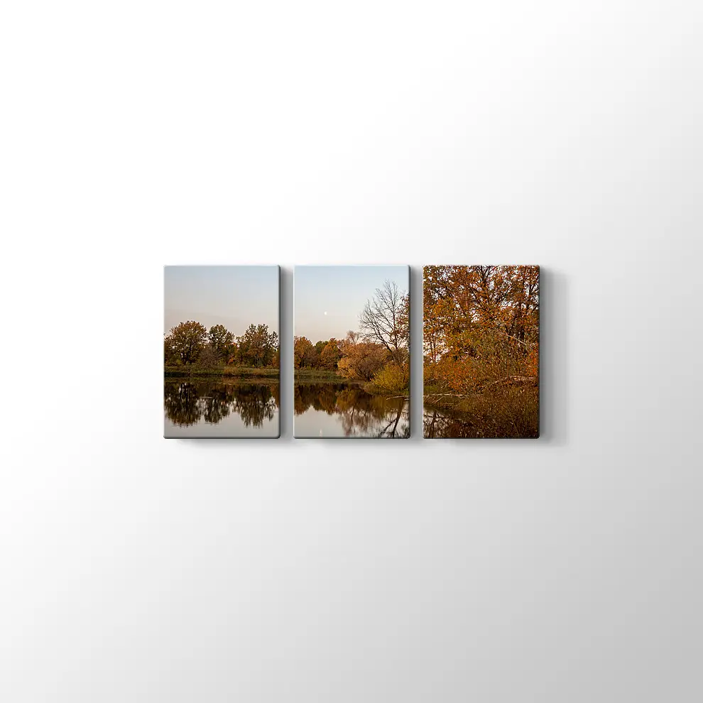 Göl ve Ağaçlar Kanvas Tablo