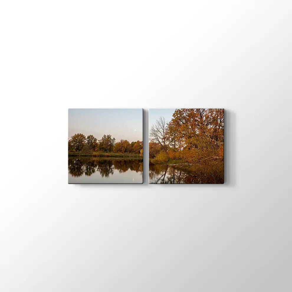 Göl ve Ağaçlar Kanvas Tablo