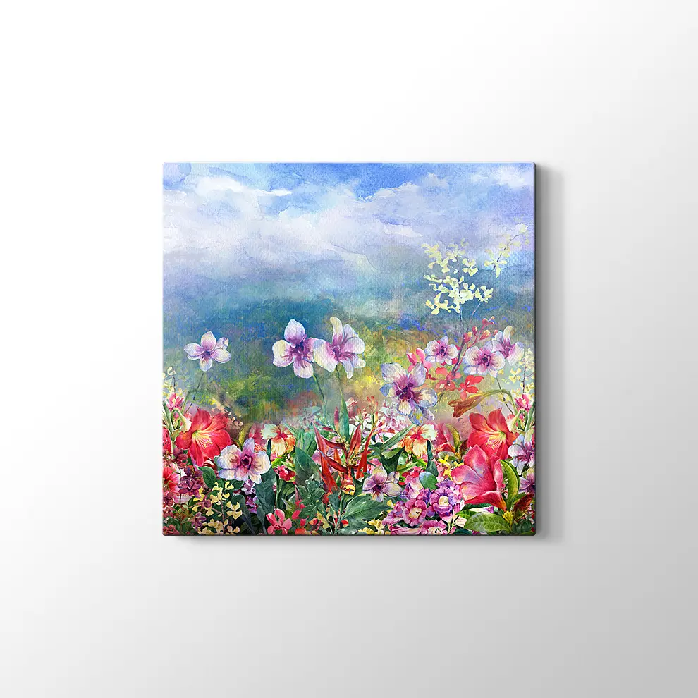 Çok Renkli Çiçek Kanvas Tablo