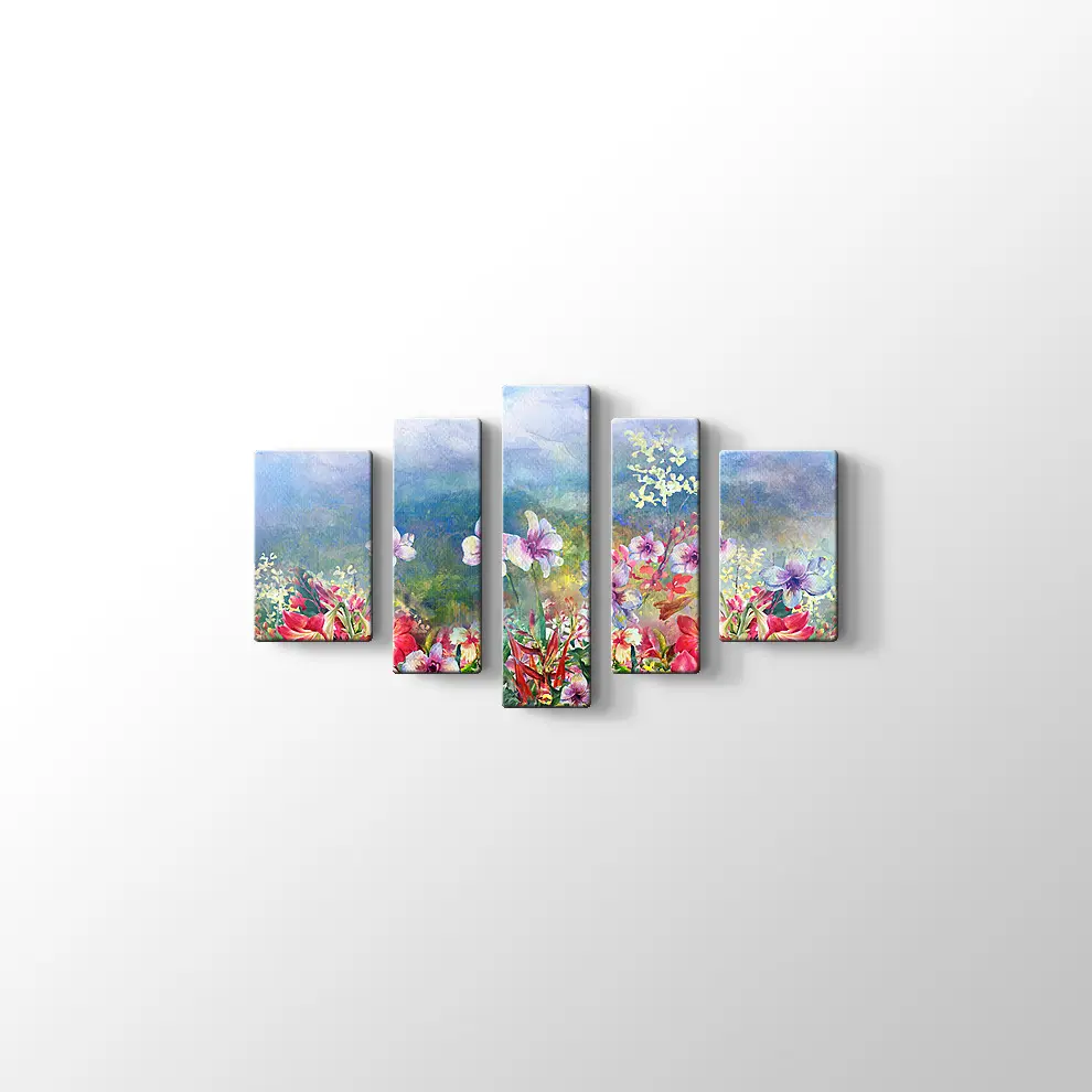 Çok Renkli Çiçek Kanvas Tablo