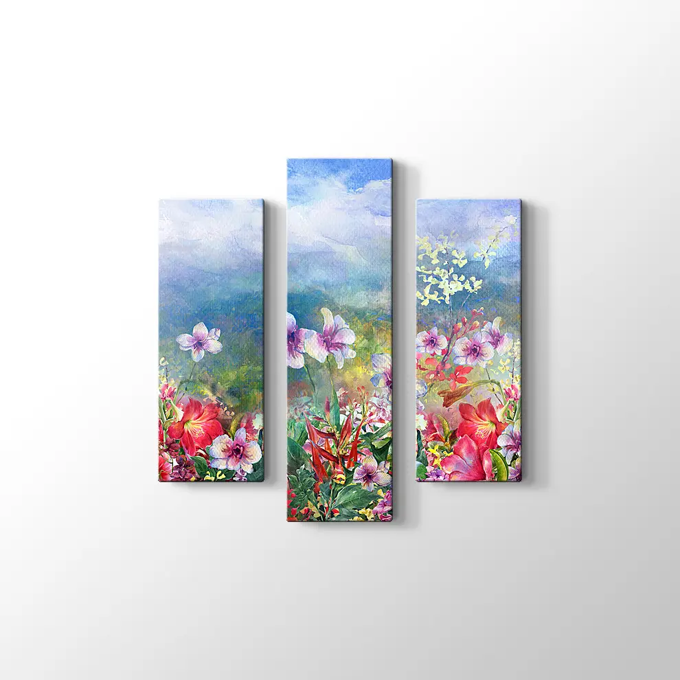 Çok Renkli Çiçek Kanvas Tablo