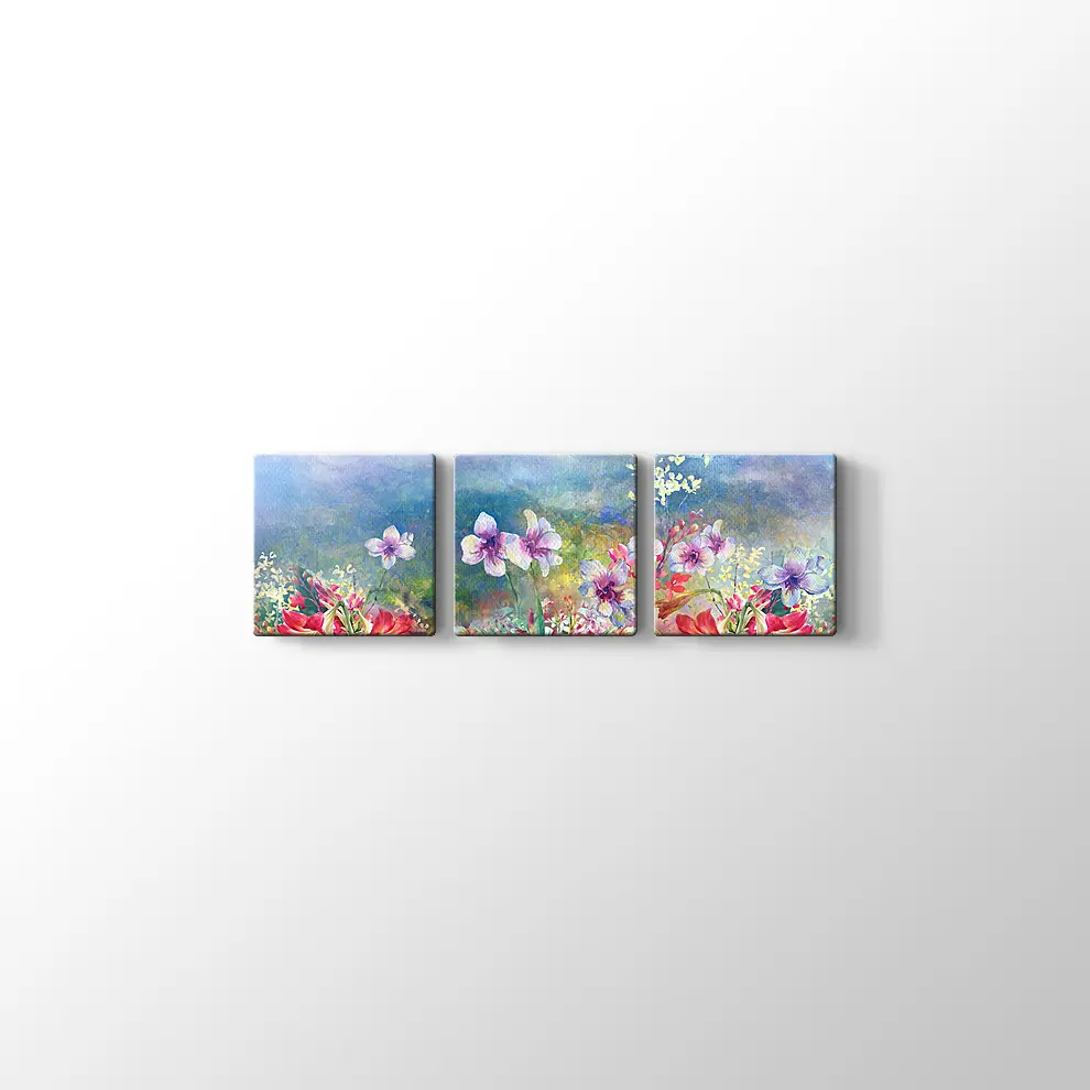 Çok Renkli Çiçek Kanvas Tablo