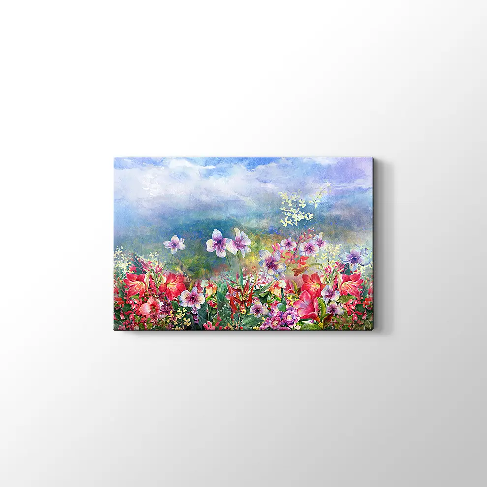 Çok Renkli Çiçek Kanvas Tablo