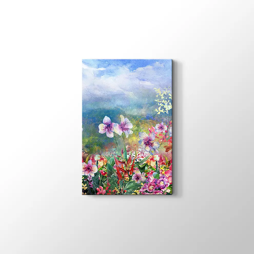 Çok Renkli Çiçek Kanvas Tablo