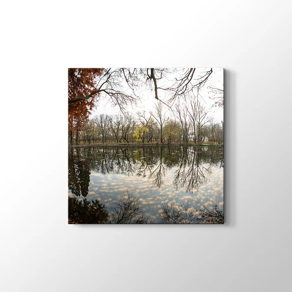 Parkta Sonbahar Kanvas Tablo