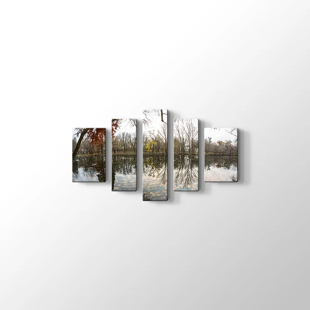 Parkta Sonbahar Kanvas Tablo